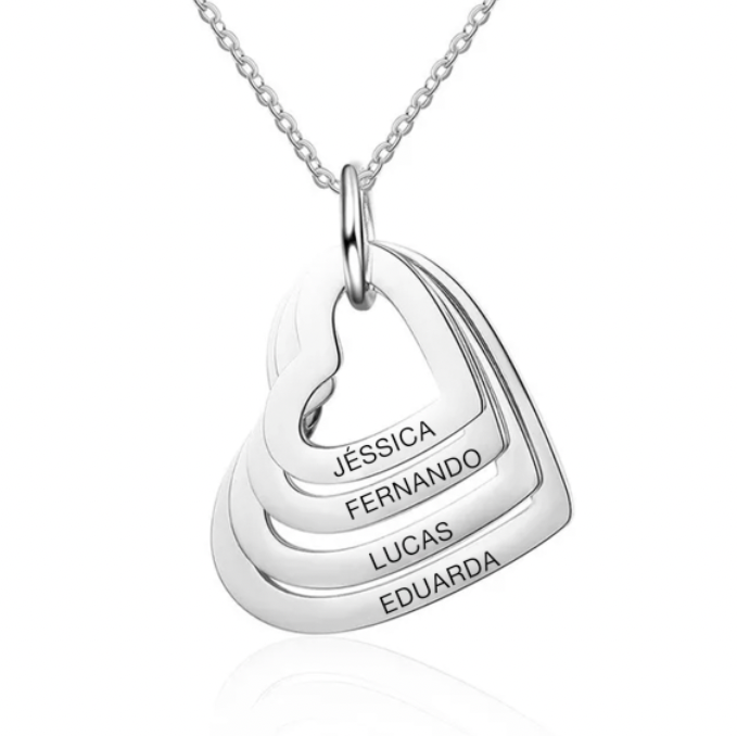 Colar Coração de Mãe Personalizável [Banhado a Ouro 18k ou Prata 925]