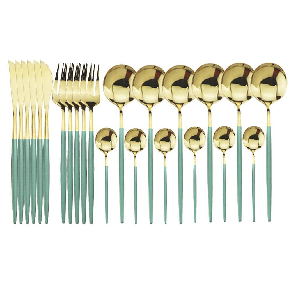 Talher Aço Negro Premium Feito à Mão 24pcs